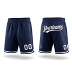 Custom Navy White Authentic Throwback Basketball Shorts
