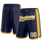 Custom Navy White-Gold Authentic Basketball Shorts photo 1