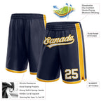 Custom Navy White-Gold Authentic Basketball Shorts photo 2
