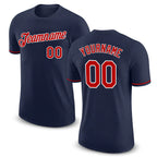 Custom Navy Red-White Performance T-Shirt