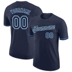 Custom Navy Powder Blue-White Performance T-Shirt photo 1