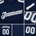 Custom Navy White-Gray Performance T-Shirt detail