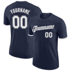 Custom Navy White-Gray Performance T-Shirt photo 1