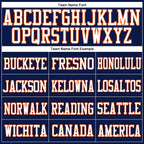 Custom Navy White-Orange Mesh Authentic Football Jersey photo 2