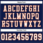 Custom Navy White-Orange Mesh Authentic Football Jersey photo 3