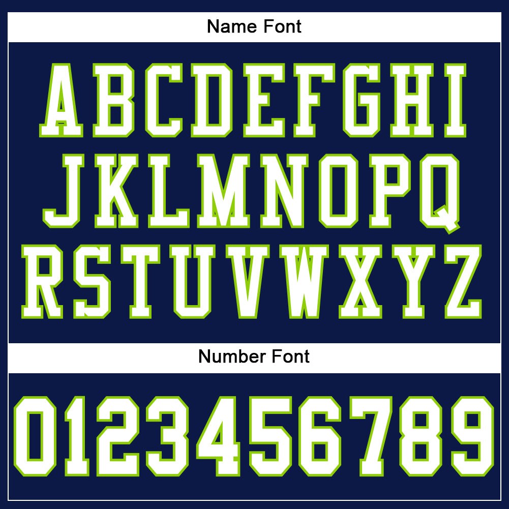 Custom Navy White-Neon Green Mesh Authentic Football Jersey photo 3