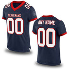 Custom Navy White-Red Mesh Authentic Football Jersey
