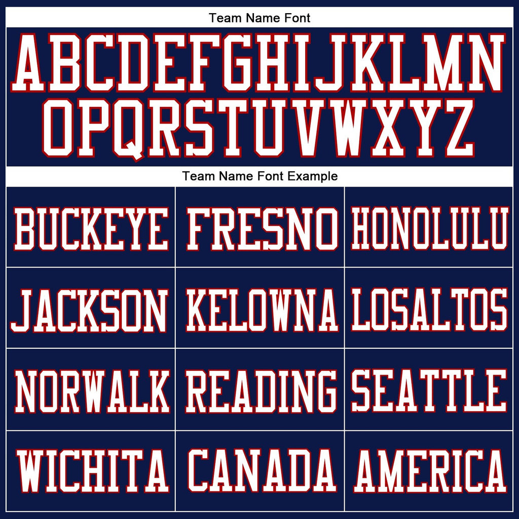 Custom Navy White-Red Mesh Authentic Football Jersey photo 2