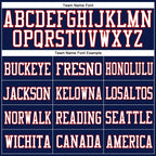 Custom Navy White-Red Mesh Authentic Football Jersey photo 2