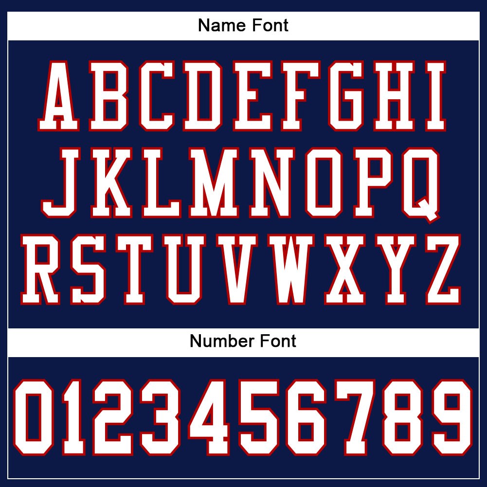 Custom Navy White-Red Mesh Authentic Football Jersey photo 3