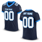 Custom Navy White-Powder Blue Mesh Authentic Football Jersey