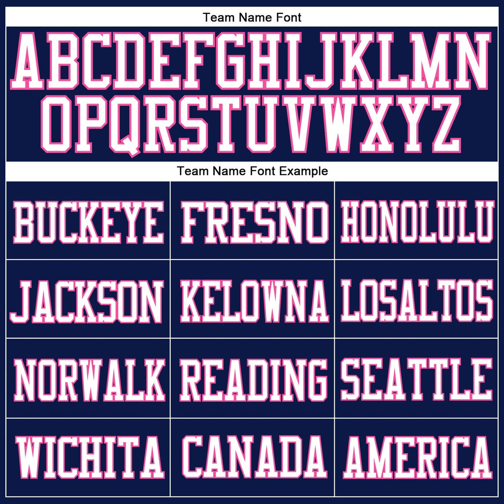 Custom Navy White-Pink Mesh Authentic Football Jersey photo 2
