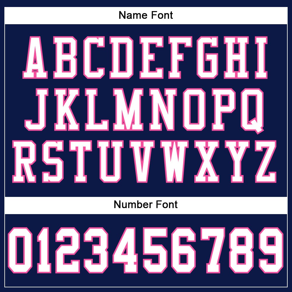 Custom Navy White-Pink Mesh Authentic Football Jersey photo 3