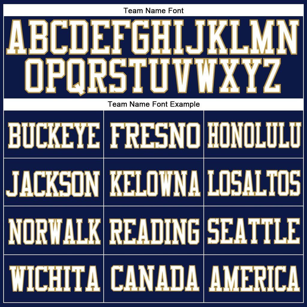 Custom Navy White-Old Gold Mesh Authentic Football Jersey photo 2