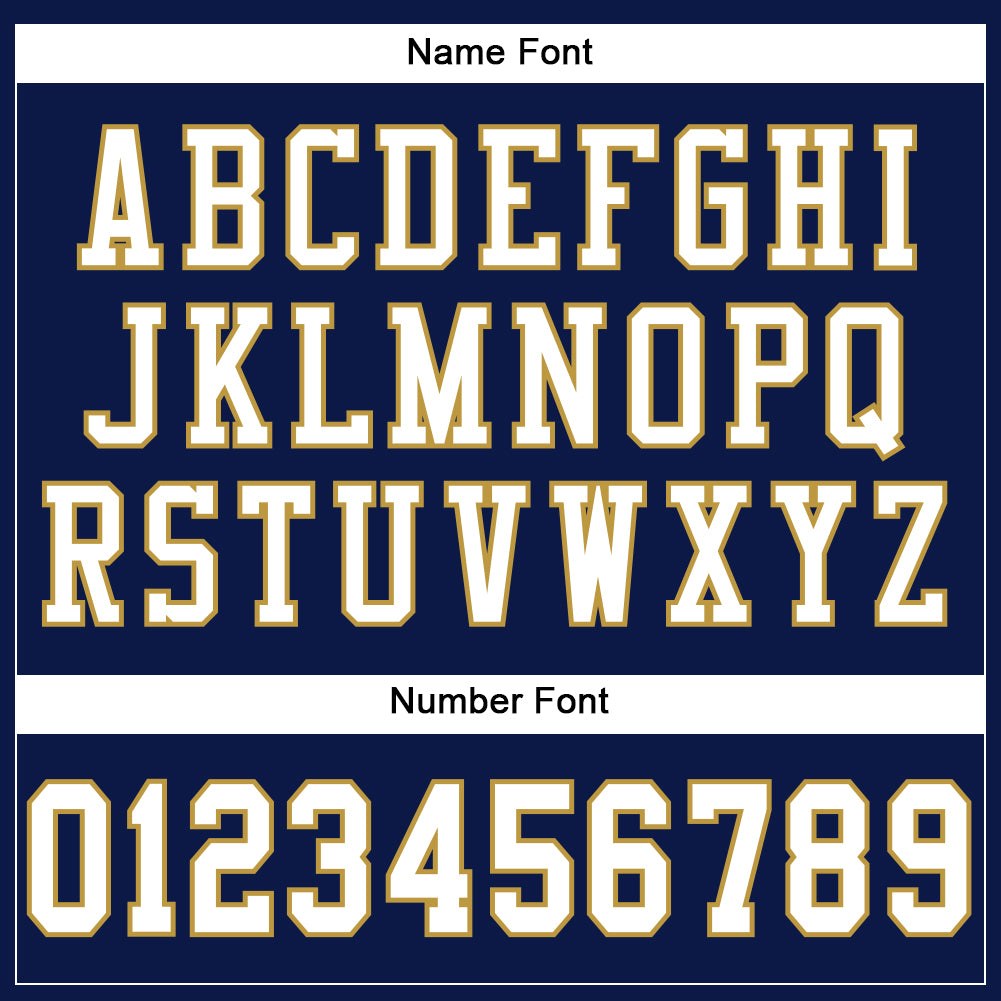 Custom Navy White-Old Gold Mesh Authentic Football Jersey photo 3