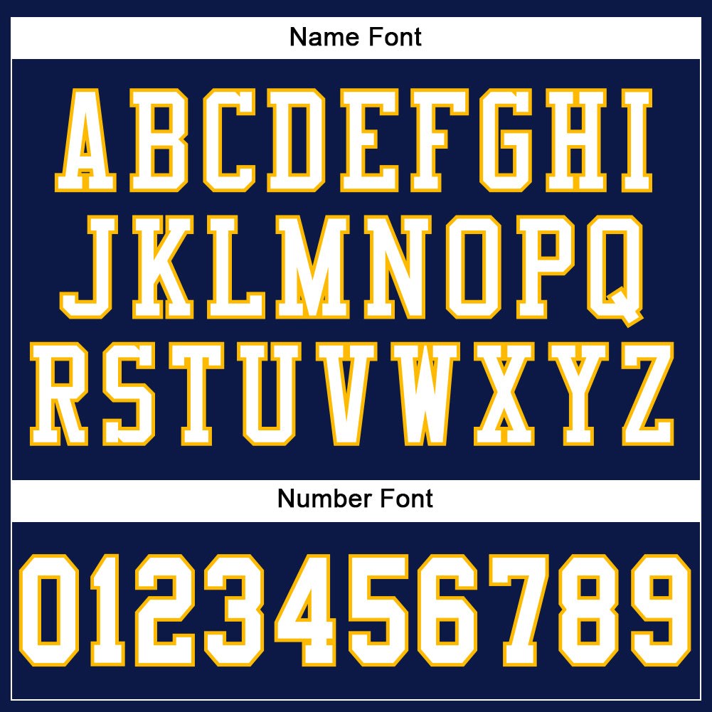 Custom Navy White-Gold Mesh Authentic Football Jersey photo 3