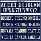 Custom Navy Vintage USA Flag-Cream Mesh Authentic Football Jersey photo 2