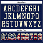 Custom Navy Vintage USA Flag-Cream Mesh Authentic Football Jersey photo 3
