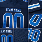 Custom Navy Royal-White Mesh Authentic Football Jersey detail