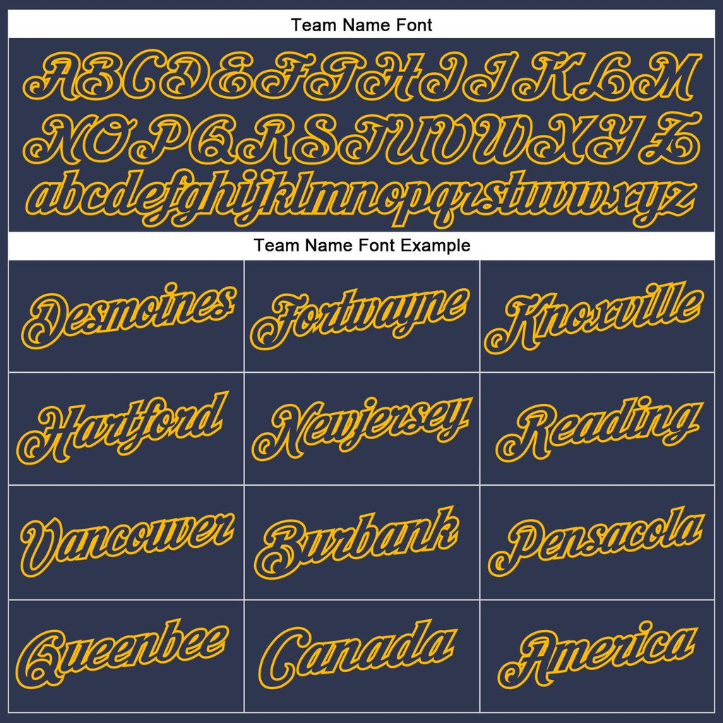 Custom Stitched Navy Gold Sports Pullover Sweatshirt Hoodie photo 4