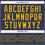 Custom Stitched Navy Gold Sports Pullover Sweatshirt Hoodie photo 5