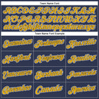 Custom Stitched Navy Gold-White Sports Pullover Sweatshirt Hoodie photo 4