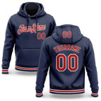 Custom Stitched Navy Red-White Sports Pullover Sweatshirt Hoodie