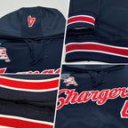 Custom Stitched Navy Red-White Sports Pullover Sweatshirt Hoodie photo 2