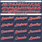 Custom Stitched Navy Red-White Sports Pullover Sweatshirt Hoodie photo 4