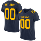 Custom Navy Gold Mesh Authentic Football Jersey photo 1