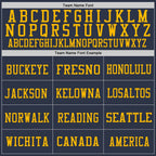 Custom Navy Gold Mesh Authentic Football Jersey photo 2