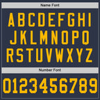 Custom Navy Gold Mesh Authentic Football Jersey photo 3