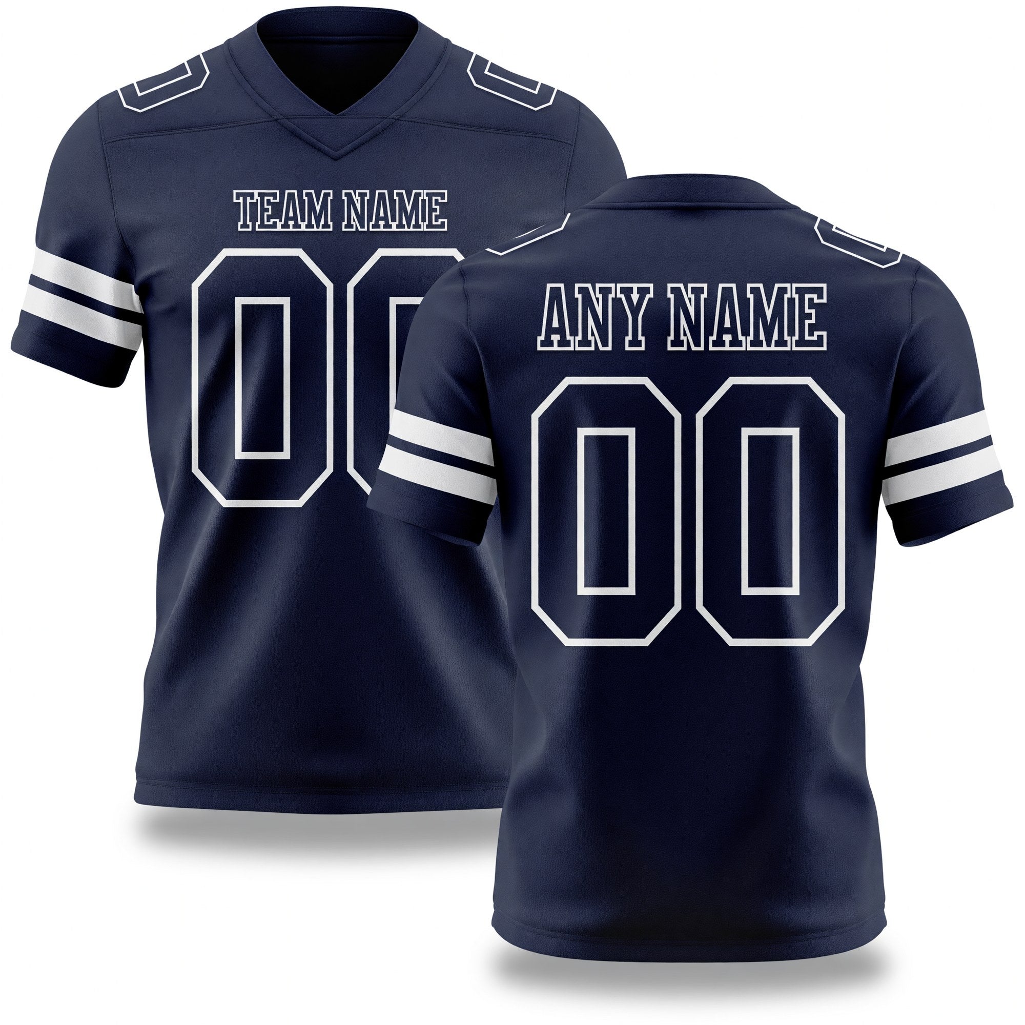Custom Navy White Authentic Football Jersey