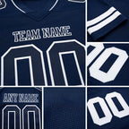 Custom Navy White Authentic Football Jersey detail