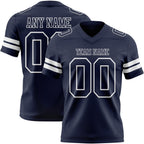 Custom Navy White Authentic Football Jersey photo 1