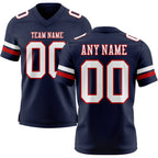 Custom Navy White-Red Authentic Football Jersey