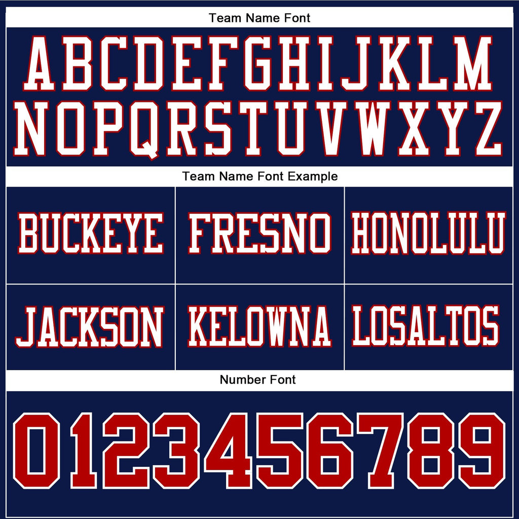 Custom Navy Red-White Authentic Football Jersey photo 3