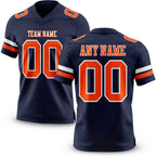 Custom Navy Orange-White Authentic Football Jersey