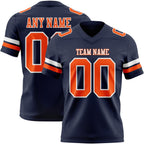 Custom Navy Orange-White Authentic Football Jersey photo 1