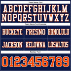 Custom Navy Orange-White Authentic Football Jersey photo 4