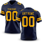 Custom Navy Gold Authentic Football Jersey
