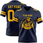 Custom Navy Gold Authentic Football Jersey photo 2