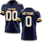 Custom Navy White-Gold Authentic Football Jersey