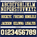Custom Navy White-Gold Authentic Football Jersey photo 4