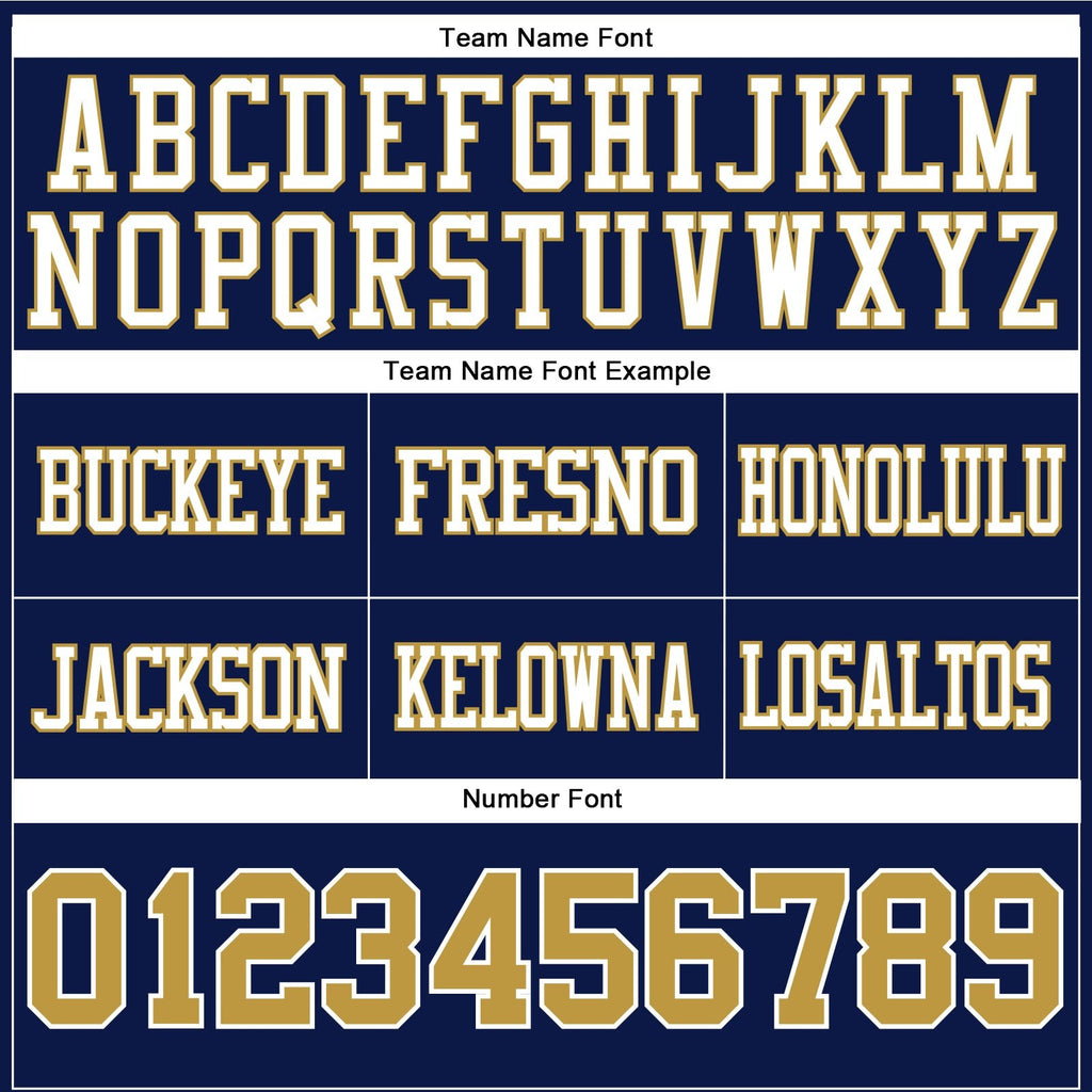Custom Navy Old Gold-White Authentic Football Jersey photo 3
