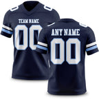 Custom Navy White-Light Blue Authentic Football Jersey