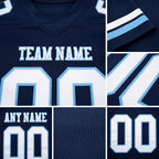 Custom Navy White-Light Blue Authentic Football Jersey detail