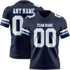 Custom Navy White-Light Blue Authentic Football Jersey photo 1