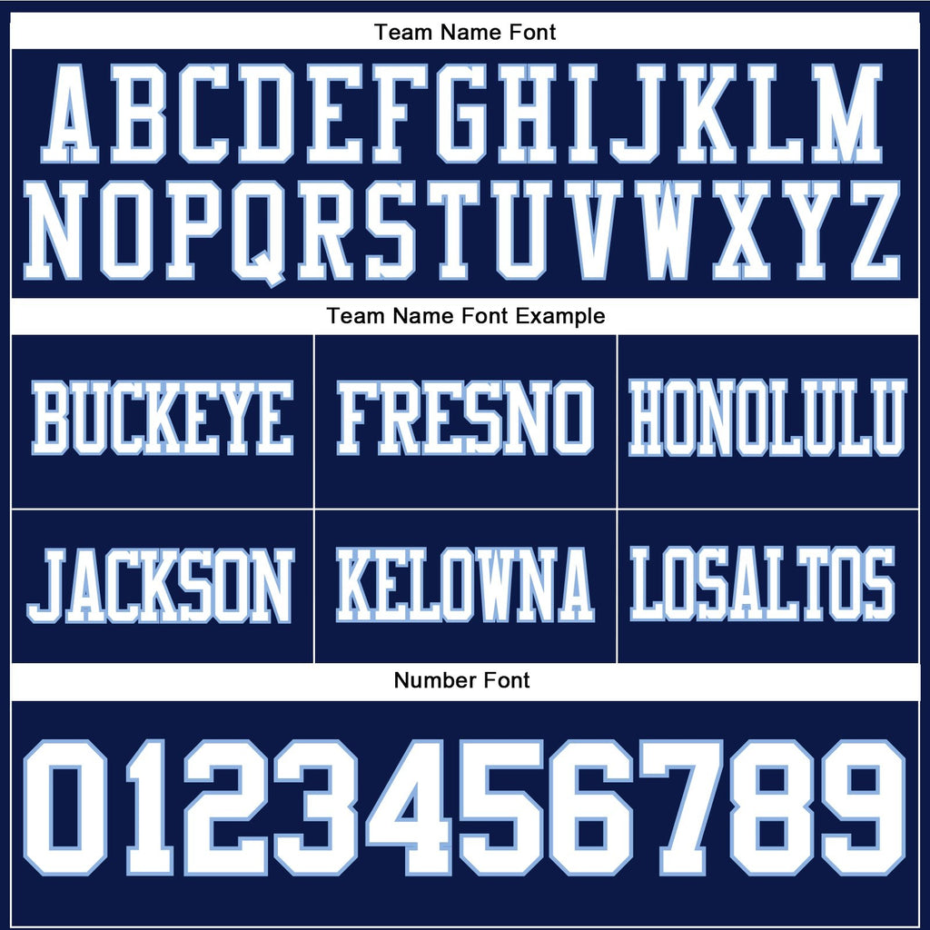 Custom Navy White-Light Blue Authentic Football Jersey photo 4
