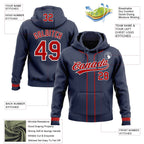 Custom Stitched Navy Red-White Baseball Pullover Sweatshirt Hoodie photo 2